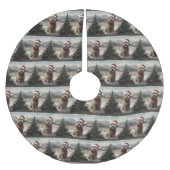 Yorkipoo Hond in Sneeuw Kerstmis Kerstboom Rok (Voorkant)