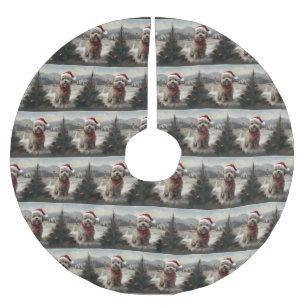 Yorkipoo Hond in Sneeuw Kerstmis Kerstboom Rok