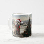 Yorkipoo Hond in Sneeuw Kerstmis Koffiemok (Voorkant links)