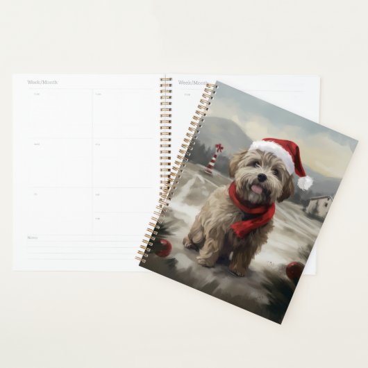 Yorkipoo Hond in Sneeuw Kerstmis Planner (Display)