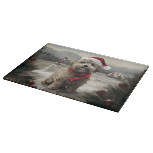 Yorkipoo Hond in Sneeuw Kerstmis Snijplank (Hoek)