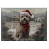 Yorkipoo Hond in Sneeuw Kerstmis Snijplank (Voorkant)