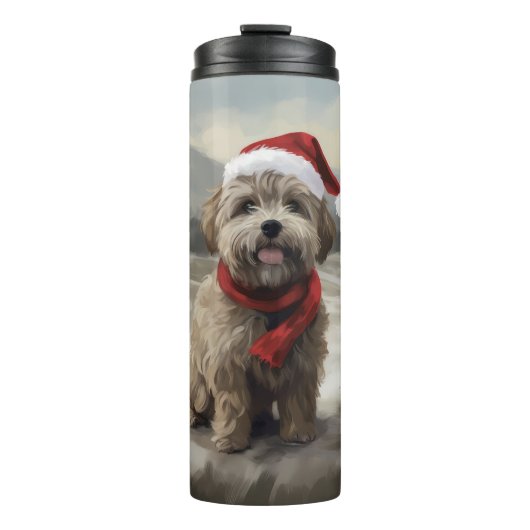 Yorkipoo Hond in Sneeuw Kerstmis Thermosbeker (Voorkant)