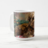 Yorkipoo Hond Kerst Feestelijk Koffiemok (Voorkant links)