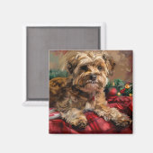 Yorkipoo Hond Kerst Feestelijk Magneet (Voorkant / Achterkant)
