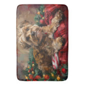 Yorkipoo Hond Kerstfeest Badmat (Voorkant Verticaal)