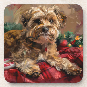 Yorkipoo Hond Kerstfeest Bier Onderzetter
