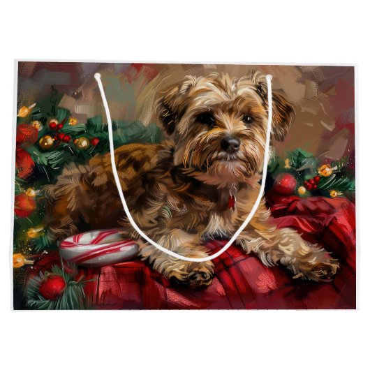 Yorkipoo Hond Kerstfeest Groot Cadeauzakje (Achterkant)