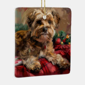 Yorkipoo Hond Kerstfeest Keramisch Ornament (Rechts)