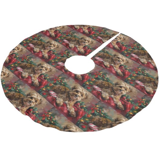 Yorkipoo Hond Kerstfeest Kerstboom Rok (Gekanteld)