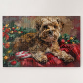 Yorkipoo Hond Kerstfeest Legpuzzel (Horizontaal)