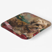 Yorkipoo Hond Kerstfeest Papieren Bordje (Gebogen)