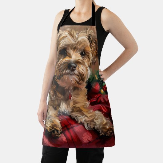 Yorkipoo Hond Kerstfeest Schort (Insitu)
