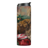 Yorkipoo Hond Kerstfeest Thermosbeker (Gedraaid links)