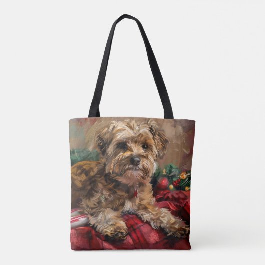 Yorkipoo Hond Kerstfeest Tote Bag (Achterkant)