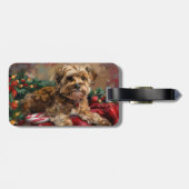 Yorkipoo-hond Kerstmis Festief Bagagelabel (Achterkant horizontaal)