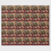 Yorkipoo-hond Kerstmis Festief Cadeaupapier (Vlak)
