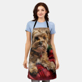 Yorkipoo-hond Kerstmis Festief Schort (Gedragen)