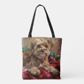 Yorkipoo-hond Kerstmis Festief Tote Bag (Achterkant)