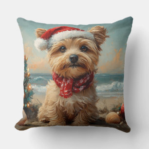 Yorkipoo Hond Kerstmis Vintage Strand Kussen