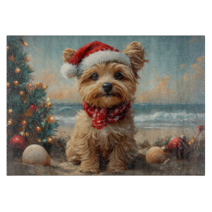 Yorkipoo Hond Kerstmis Vintage Strand Snijplank