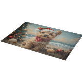 Yorkipoo Hond Kerstmis Vintage Strand Snijplank (Hoek)