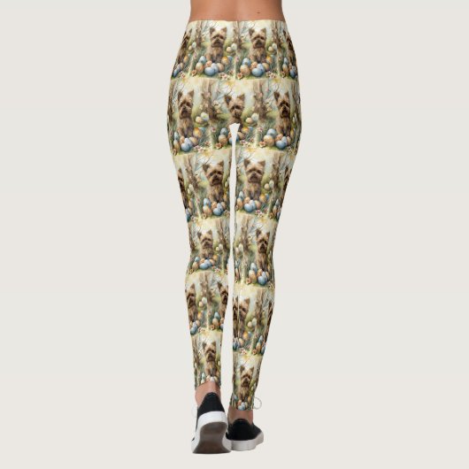 Yorkipoo Hond Met Paaseieren Vakantie Leggings (Achterkant)