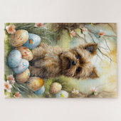 Yorkipoo Hond Met Paaseieren Vakantie Legpuzzel (Horizontaal)