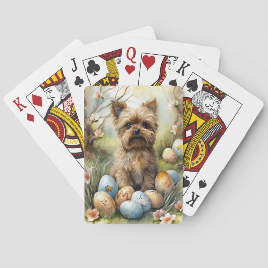 Yorkipoo Hond Met Paaseieren Vakantie Pokerkaarten (Achterkant)