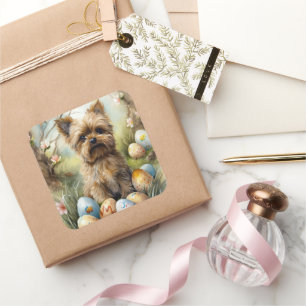 Yorkipoo Hond Met Paaseieren Vakantie Vierkante Sticker