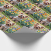 Yorkipoo Hond Spring Bloemen Schilderen Cadeaupapier (Hoek)