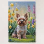 Yorkipoo Hond Spring Bloemen Schilderen Legpuzzel (Verticaal)