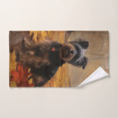 Yorkipoo in de herfst laat Herfst inspireren Bad Handdoek (Handdoek)