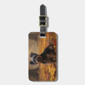 Yorkipoo in de herfst laat Herfst inspireren Bagagelabel (Voorkant verticaal)