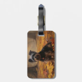 Yorkipoo in de herfst laat Herfst inspireren Bagagelabel (Achterkant verticaal)