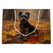 Yorkipoo in de herfst laat Herfst inspireren Groot Cadeauzakje (Voorkant)