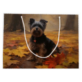 Yorkipoo in de herfst laat Herfst inspireren Groot Cadeauzakje (Achterkant)