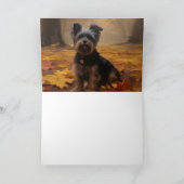 Yorkipoo in de herfst laat Herfst inspireren Kaart (Binnen)
