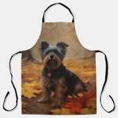 Yorkipoo in de herfst laat Herfst inspireren Schort (Voorkant)