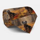 Yorkipoo in de herfst laat Herfst inspireren Stropdas (Opgerold)