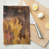 Yorkipoo in de herfst laat Herfst inspireren Theedoek (Quarter Fold)