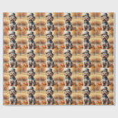 Yorkipoo in de herfst verlaat de Thanksgiving kuns Cadeaupapier (Vlak)