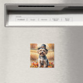 Yorkipoo in de herfst verlaat de Thanksgiving kuns Magneet (Insitu (Vaatwasser))