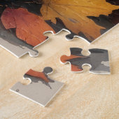 Yorkipoo in herfstbladeren Thanksgiving Kunst Legpuzzel (Zijkant)