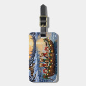 Yorkipoo Kerstboot Vakantie Bagagelabel (Voorkant verticaal)