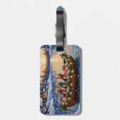 Yorkipoo Kerstboot Vakantie Bagagelabel (Achterkant verticaal)