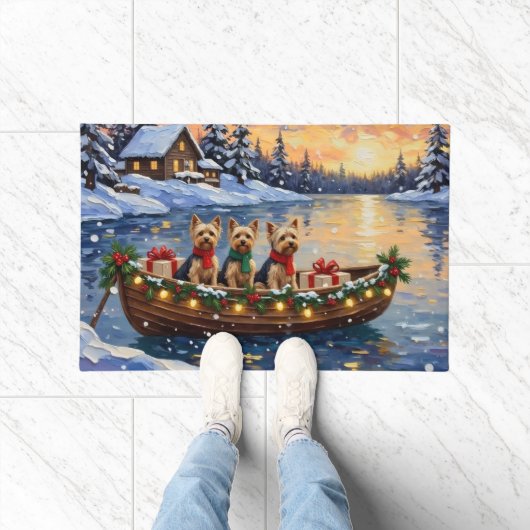 Yorkipoo Kerstboot Vakantie Deurmat (Binnen)