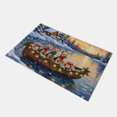 Yorkipoo Kerstboot Vakantie Deurmat (Schuin)