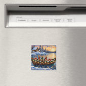 Yorkipoo Kerstboot Vakantie Magneet (Insitu (Vaatwasser))