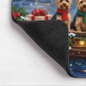 Yorkipoo Kerstboot Vakantie Muismat (Hoek)